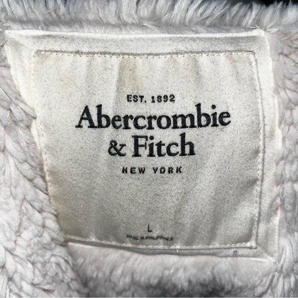 Vintage Y2K Abercrombie & Fitch 2000s Faux Fur Lined + Hooded Zip Jacket Sweater - Picture 10 of 10